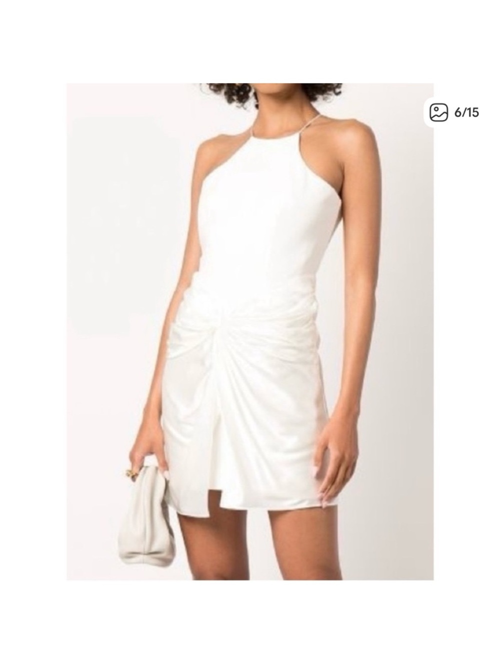 cinq a sept White Twist-Front Mini Dress